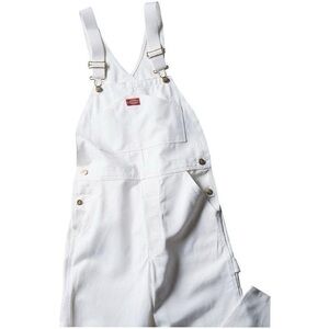 DICKIES White and Cream Dungarees-overalls